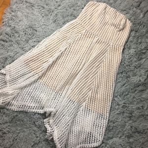 Lulu’s Strapless White Dress Handkerchief hem